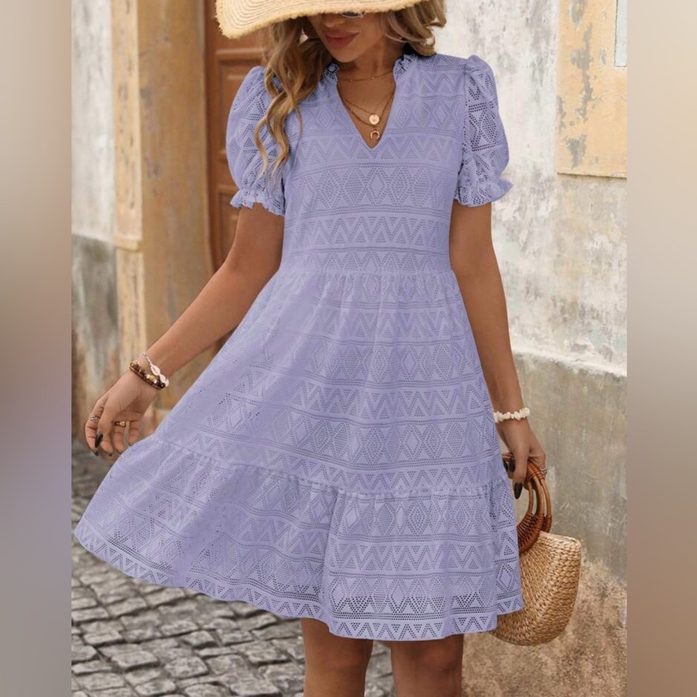 Elegant Lavender Lace Dress